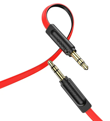 Кабель Aux 3.5mm 1m BOROFONE BL6 AUX audio cable Чорно-Червоний 62 фото